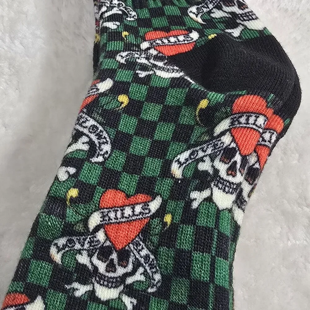 Ed Hardy Men’s Cushioned Crew Socks 2 Pair Black Tiger Shoe Size 6-12 Love Kill